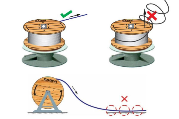 Yêu cầu tháo gỡ và thi công rải sản phẩm dây/cáp điện CADIVI