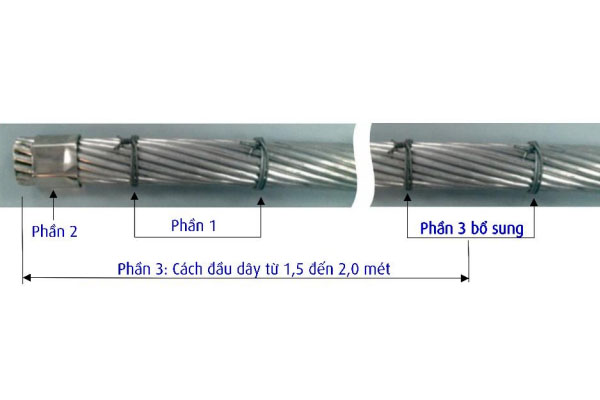 Cách thức thực hiện cố định chống bung xoắn ở dây cáp trần CADIVI